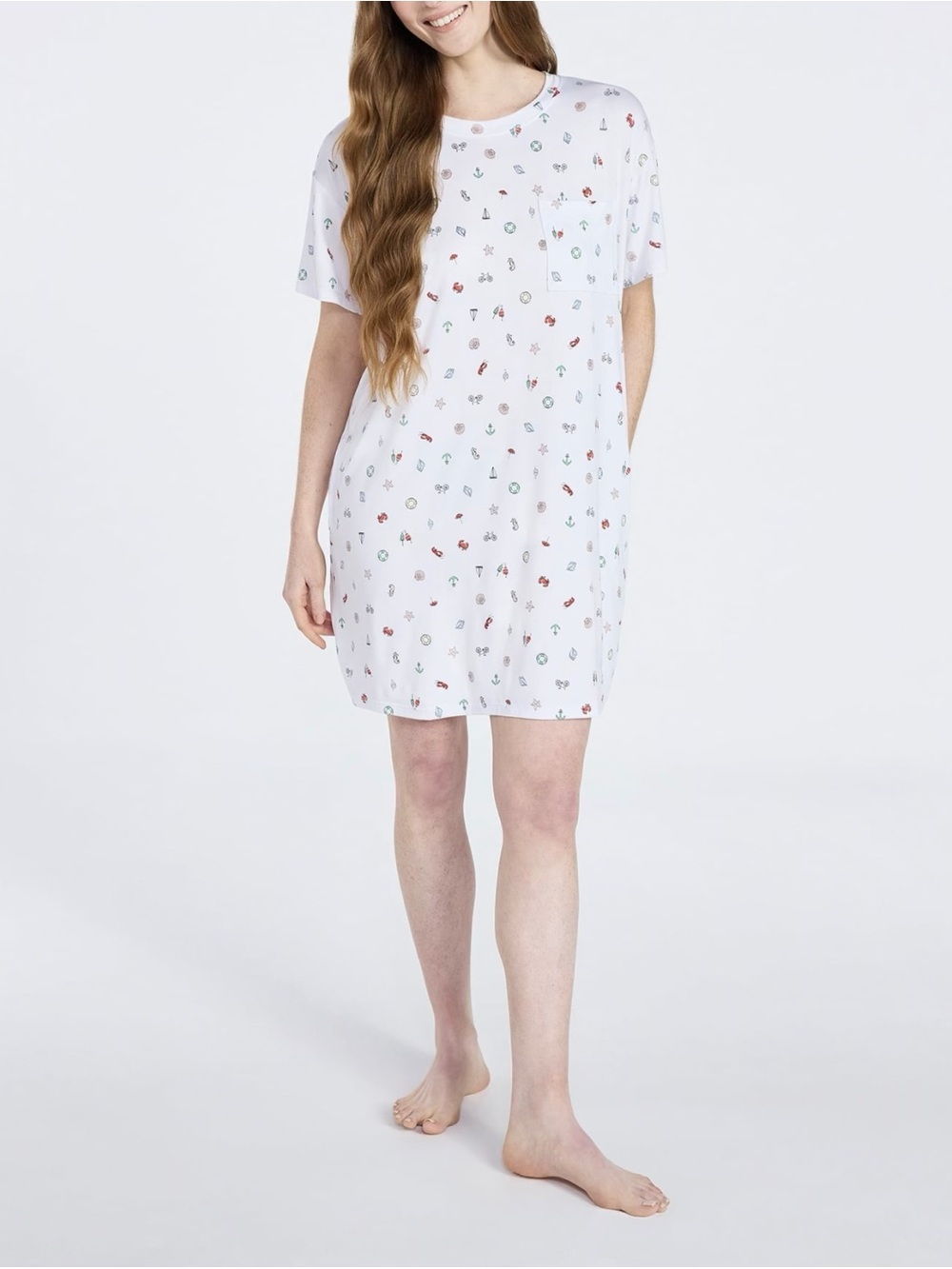 Coastal Print Dreamy Soft Collection Short Sleeve Sleepshirt